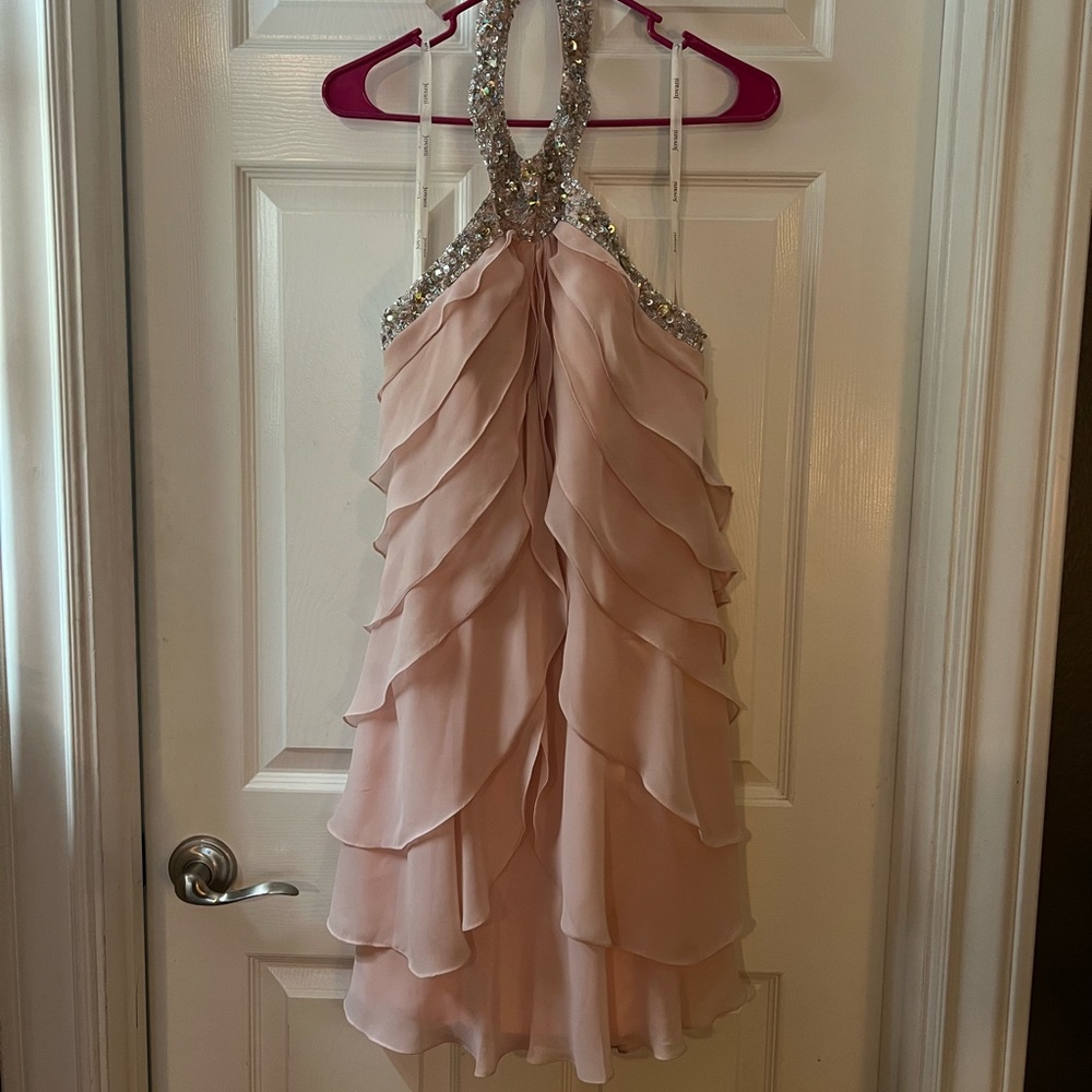 Jovani blush pink cocktail dress size 6